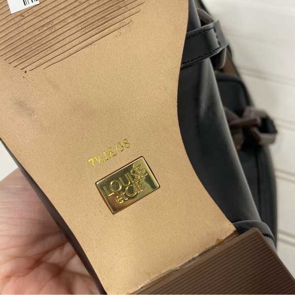 Louise et Cie Emlen Tortoise Chain Black Leather Classic Loafer 617 - Picture 6 of 11